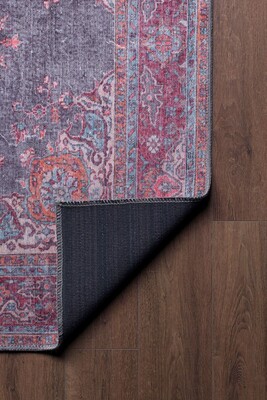 Outlet 210x210 Kare Blues Vintage Desenli Dokuma Taban Dekoratif Renkli Halı AL-93 - 5