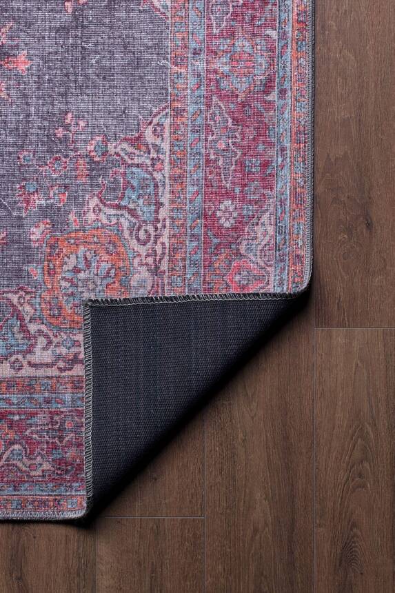 Outlet 210x210 Kare Blues Vintage Desenli Dokuma Taban Dekoratif Renkli Halı AL-93 - 5