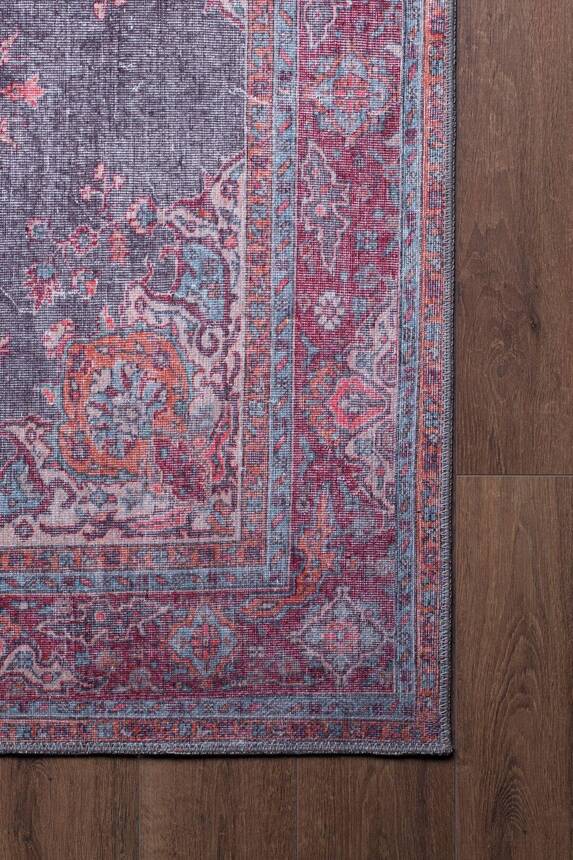 Outlet 210x210 Kare Blues Vintage Desenli Dokuma Taban Dekoratif Renkli Halı AL-93 - 3