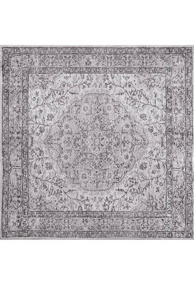Outlet 210x210 Kare Dorian Eskitme Desenli Dokuma Taban Dekoratif Gri Halı AL-97 - 9