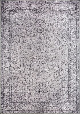 Outlet 210x210 Kare Dorian Eskitme Desenli Dokuma Taban Dekoratif Gri Halı AL-97 - 1
