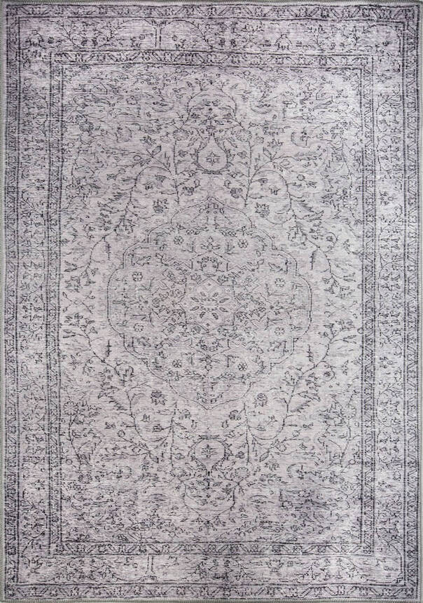 Outlet 210x210 Kare Dorian Eskitme Desenli Dokuma Taban Dekoratif Gri Halı AL-97 - 1