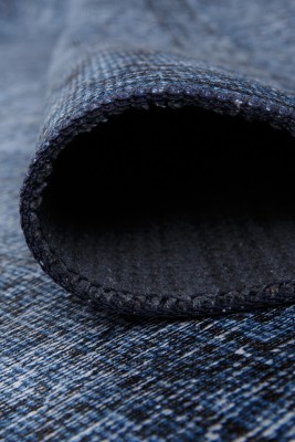 Outlet 210x210 Kare Dorian Eskitme Desenli Dokuma Taban Dekoratif Lacivert Halı AL-138 - 3