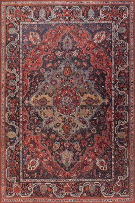 Outlet 210x210 Kare Folk Vintage Desenli Dokuma Taban Dekoratif Renkli Halı BA-07 - 2