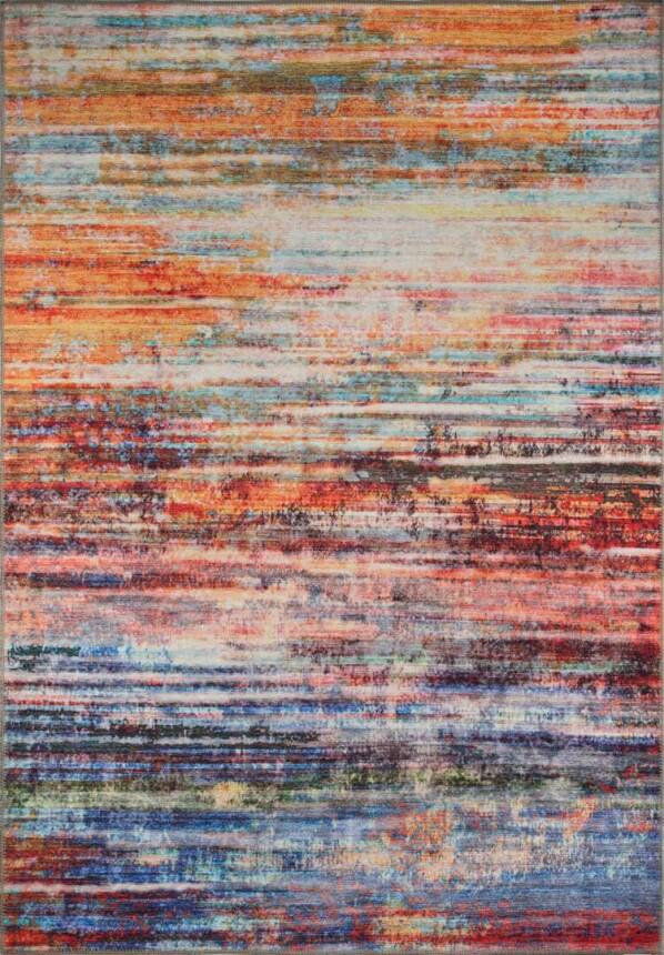 Outlet 210x210 Kare Funk Şönil Dokuma Pamuk Polyester Multi Halı AL-112 - 2
