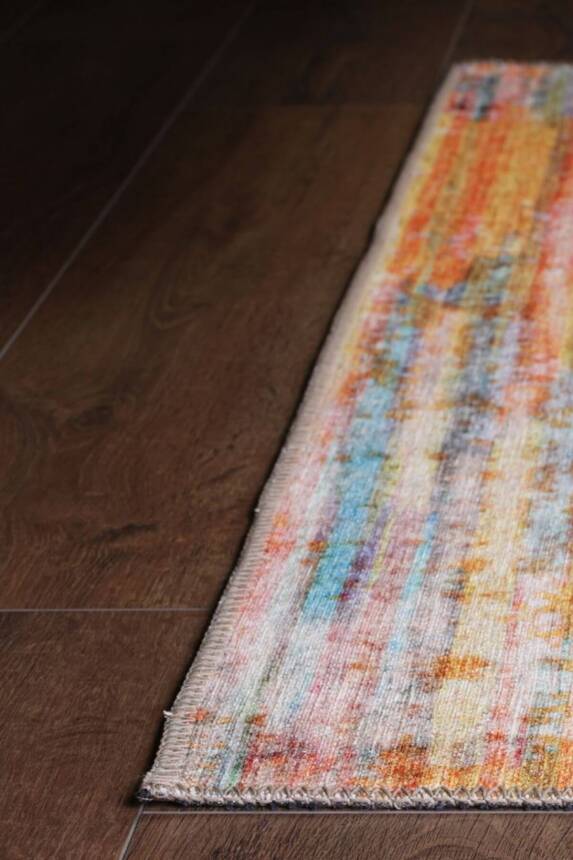 Outlet 210x210 Kare Funk Şönil Dokuma Pamuk Polyester Multi Halı AL-112 - 6