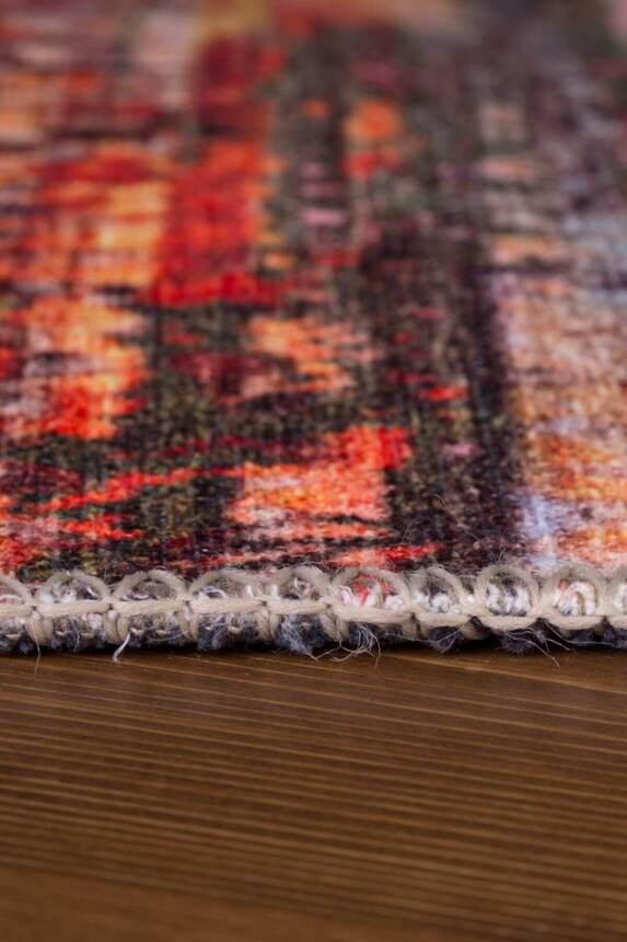 Outlet 210x210 Kare Funk Şönil Dokuma Pamuk Polyester Multi Halı AL-112 - 7