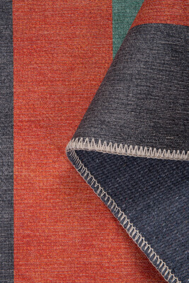 Outlet 210x210 Kare Funk Şönil Dokuma Pamuk Polyester Renkli Halı AL-400 - 4
