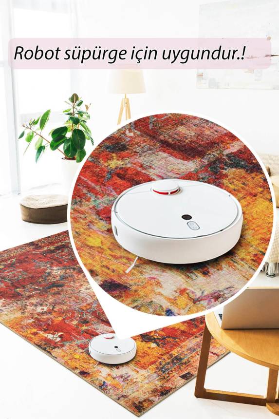 Outlet 210x210 Kare Fusion Modern Dokuma Taban Dekoratif Renkli Halı AL-140 - 5