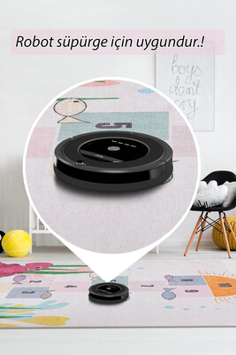 Outlet 210x210 Kare Minor Dokuma Taban Dekoratif Renkli Seksek Desenli Çocuk Halısı AL-415 - 6