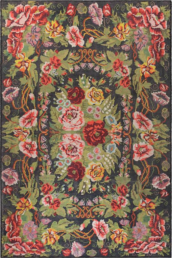 Outlet 210x210 Kare Soul Etnik Karabağ Desenli Dokuma Taban Dekoratif Renkli Halı AL-31 - 2