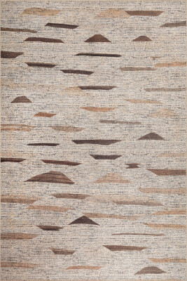 Outlet 210x210 Kare Stonart Otantik Modern Eskitme Desenli Yıkanabilir Kahverengi Şönil Halı AL-442 - 2