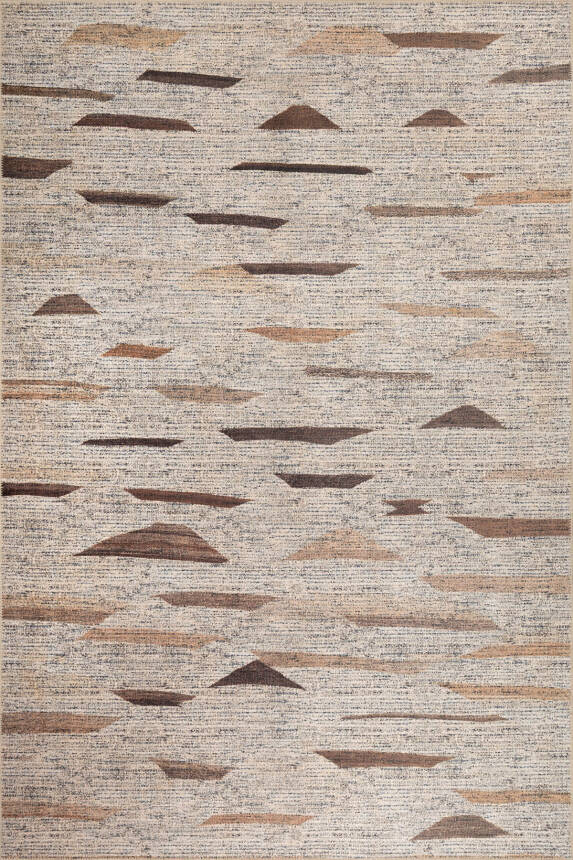 Outlet 210x210 Kare Stonart Otantik Modern Eskitme Desenli Yıkanabilir Kahverengi Şönil Halı AL-442 - 2