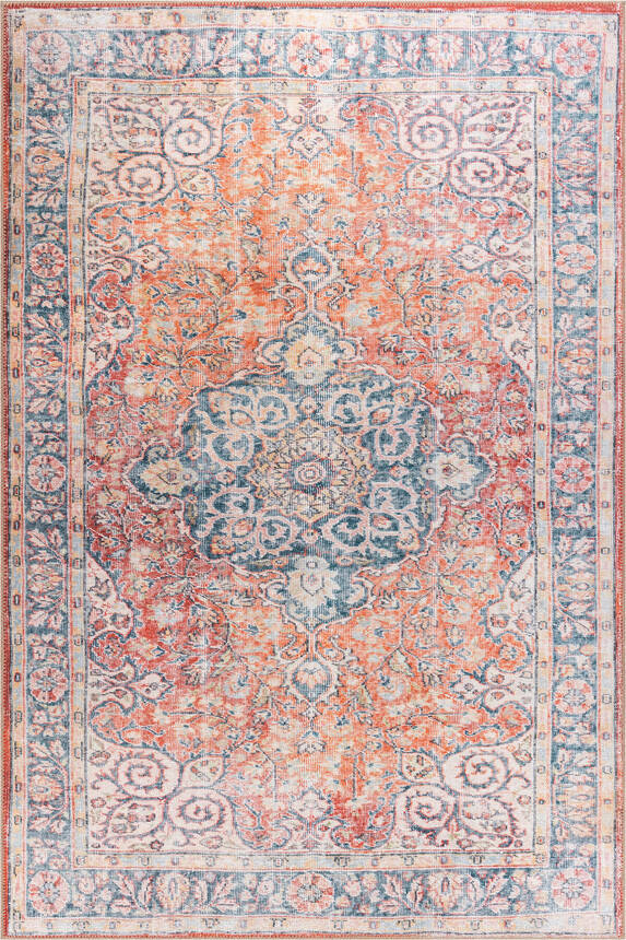 Outlet 210x310 Blues Vintage Desenli Dokuma Taban Dekoratif Renkli Halı AL-418 - 2