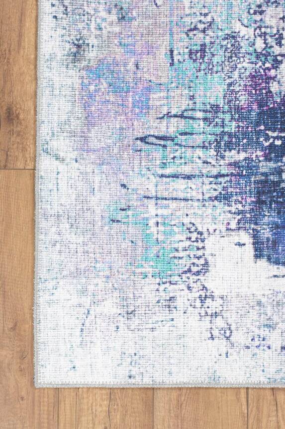 Outlet 210x310 Funk Dokuma Taban Dekoratif Modern Gri / Mavi Halı AL-220 - 3