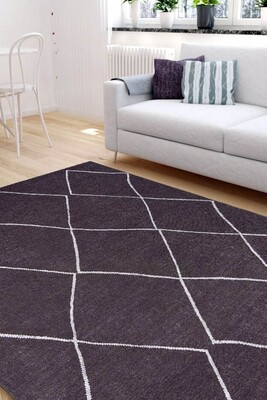 Outlet 210x310 Soul Etnik Desenli Dokuma Taban Dekoratif Siyah Halı AL-328 - Artloop