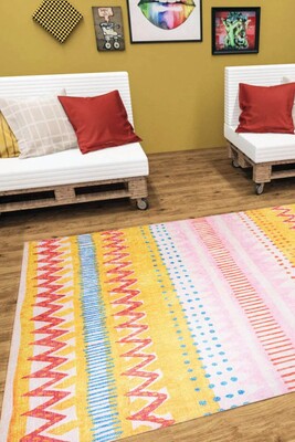 Outlet 230x230 Daire Ada Gönül Özel Tasarım Dekoratif Dokuma Taban Renkli Halı AL-387 - 1
