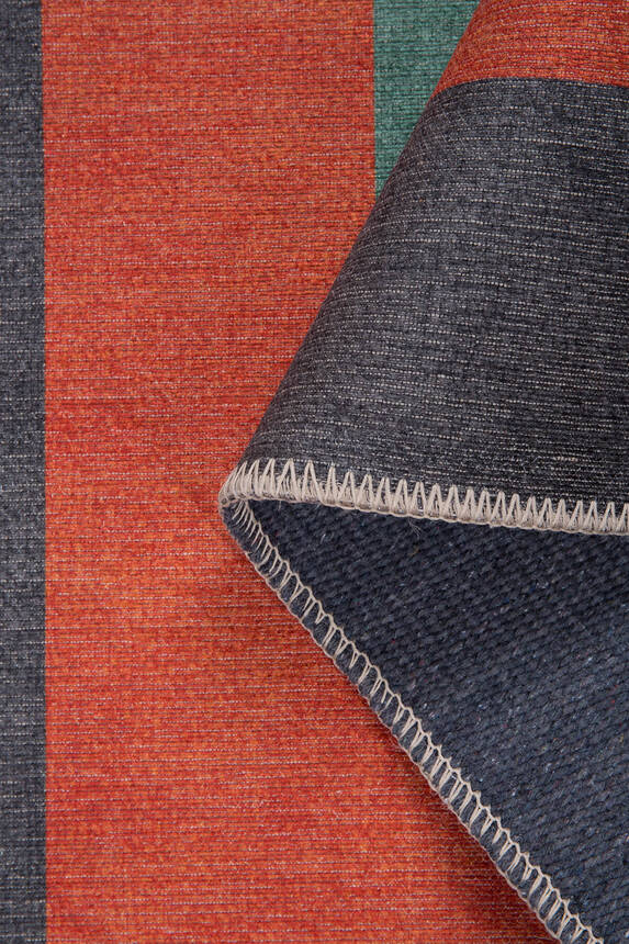 Outlet 230x230 Daire Funk Şönil Dokuma Pamuk Polyester Renkli Halı AL-400 - 4
