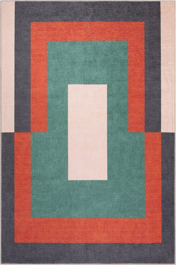 Outlet 230x230 Daire Funk Şönil Dokuma Pamuk Polyester Renkli Halı AL-400 - 2