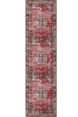 Outlet 230x230 Kare Blues Vintage Desenli Dokuma Taban Dekoratif Kırmızı Halı AL-119 - 9