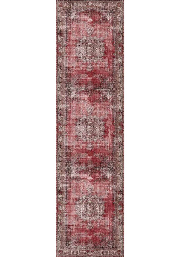 Outlet 230x230 Kare Blues Vintage Desenli Dokuma Taban Dekoratif Kırmızı Halı AL-119 - 9