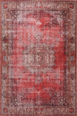 Outlet 230x230 Kare Blues Vintage Desenli Dokuma Taban Dekoratif Kırmızı Halı AL-119 - 2