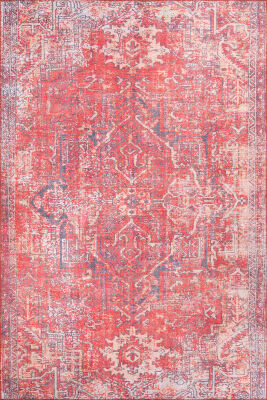 Outlet 230x230 Kare Blues Vintage Desenli Dokuma Taban Dekoratif Kırmızı Halı AL-269 - 2