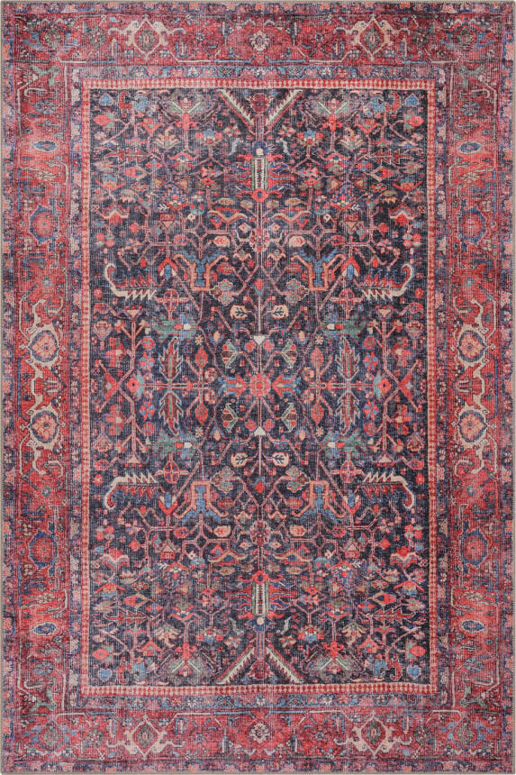 Outlet 230x230 Kare Blues Vintage Desenli Dokuma Taban Dekoratif Kırmızı Halı AL-354 - 2
