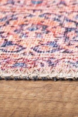 Outlet 230x230 Kare Blues Vintage Desenli Dokuma Taban Dekoratif Kırmızı Halı AL-370 - 7