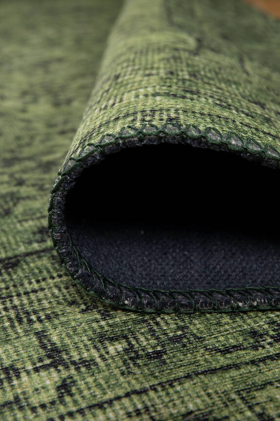 Outlet 230x230 Kare Dorian Eskitme Desenli Dokuma Taban Dekoratif Yeşil Halı AL-423 - 5