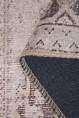 Outlet 230x230 Kare Folk Vintage Desenli Dokuma Taban Dekoratif Bej Halı BA-34 - 8