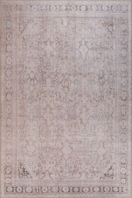 Outlet 230x230 Kare Folk Vintage Desenli Dokuma Taban Dekoratif Bej Halı BA-34 - 3