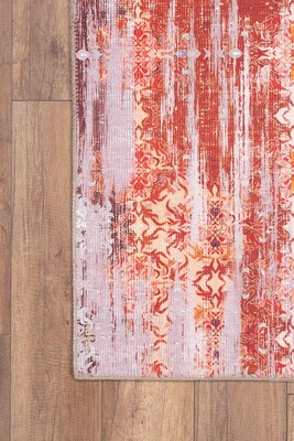 Outlet 230x230 Kare Fusion Modern Dokuma Taban Dekoratif Kırmızı Halı AL-172 - 5