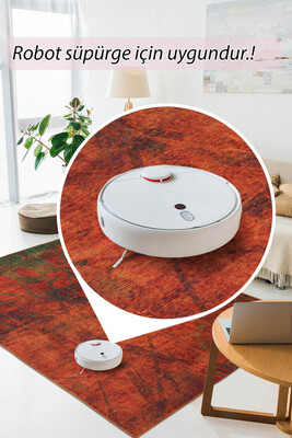 Outlet 230x230 Kare Fusion Modern Dokuma Taban Dekoratif Turuncu Halı AL-09 - 6