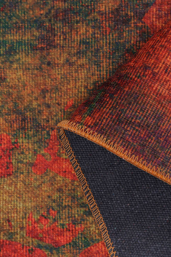 Outlet 230x230 Kare Fusion Modern Dokuma Taban Dekoratif Turuncu Halı AL-09 - 4