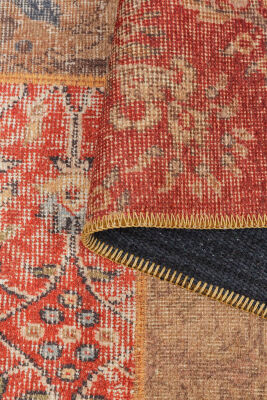 Outlet 230x230 Kare Jazz Patchwork Desenli Dokuma Taban Dekoratif Renkli Halı AL-16 - 5