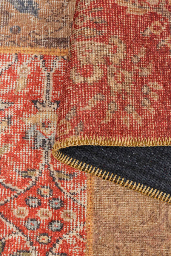 Outlet 230x230 Kare Jazz Patchwork Desenli Dokuma Taban Dekoratif Renkli Halı AL-16 - 5