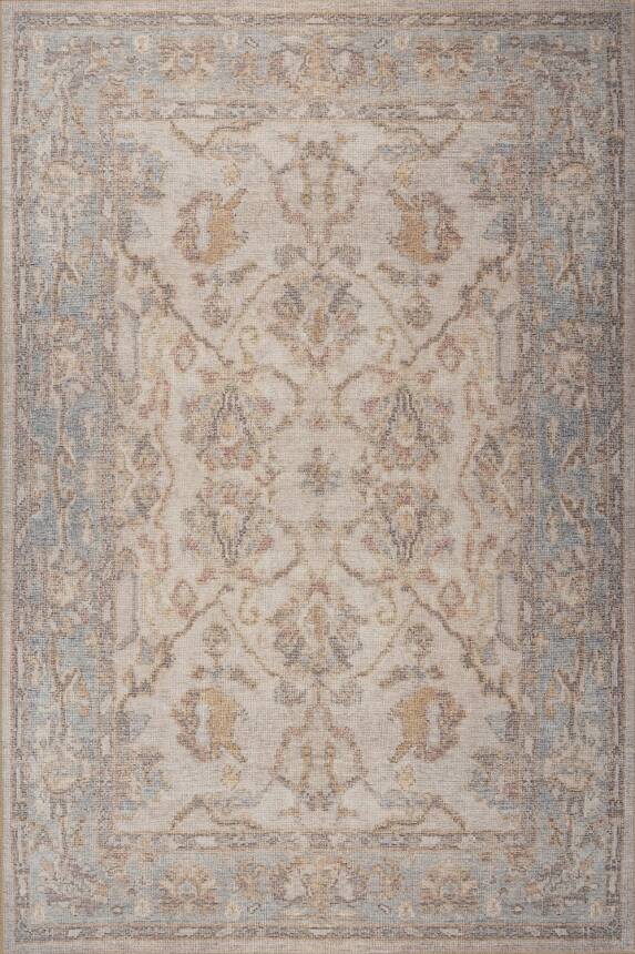 Outlet 230x230 Kare Relic Gri Vintage Dokulu Klasik Desenli Dokuma Tabanlı Şönil Halı AL-511 - 2