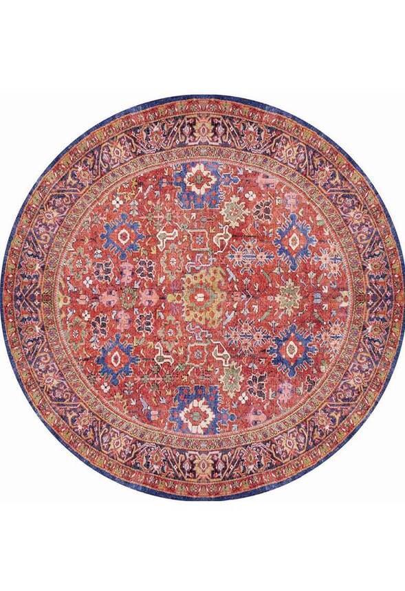 Outlet 230x230 Kare Soul Etnik Desenli Dokuma Taban Dekoratif Kırmızı Halı AL-181 - 9