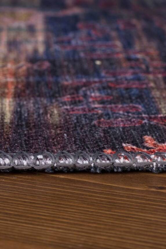 Outlet 230x230 Kare Soul Etnik Desenli Dokuma Taban Dekoratif Lacivert Halı AL-111 - 6