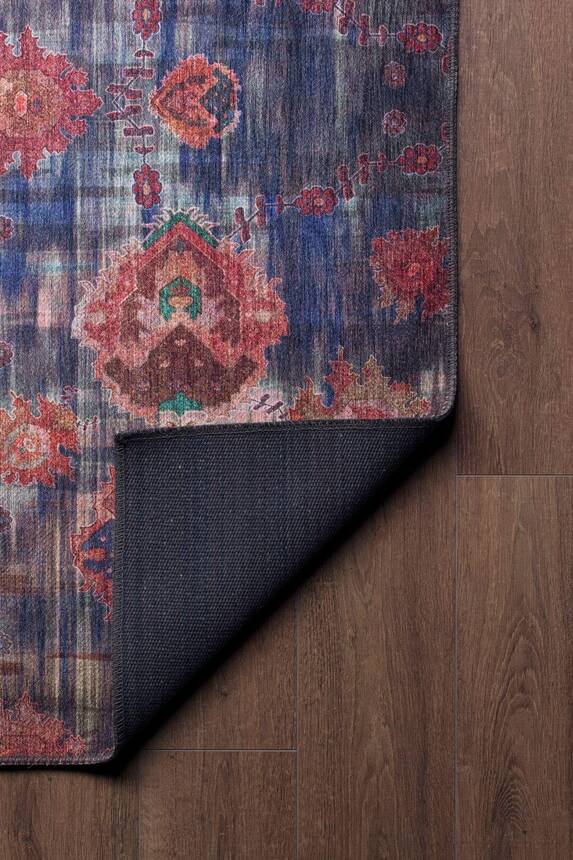 Outlet 230x230 Kare Soul Etnik Desenli Dokuma Taban Dekoratif Lacivert Halı AL-111 - 4