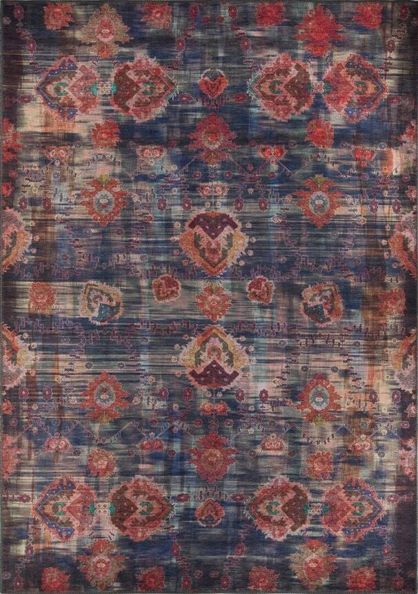 Outlet 230x230 Kare Soul Etnik Desenli Dokuma Taban Dekoratif Lacivert Halı AL-111 - 1
