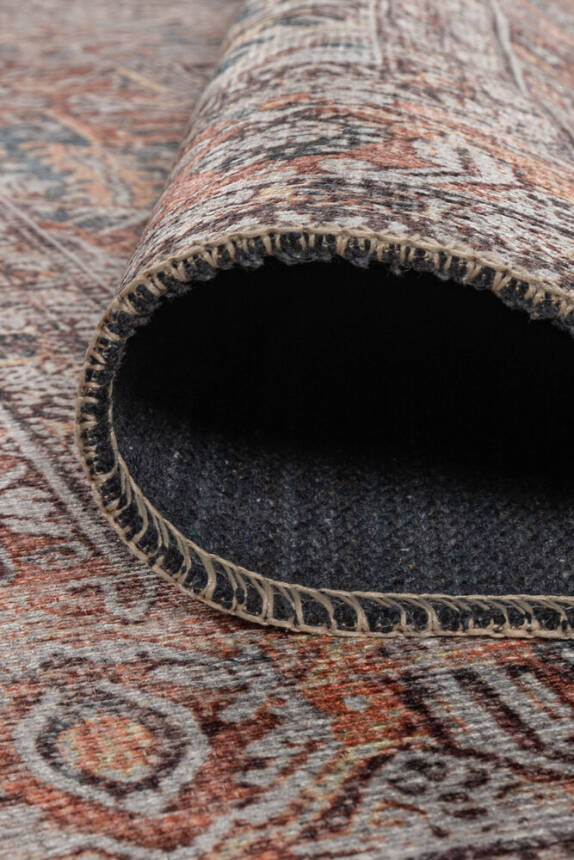 Outlet 230x330 Blues Vintage Desenli Dokuma Taban Kahverengi Halı AL-436 - 4
