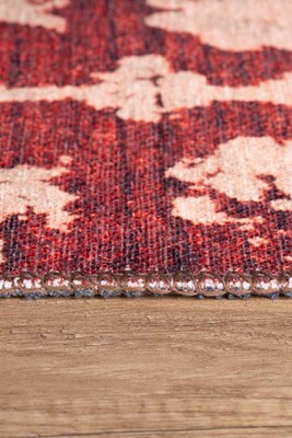 Outlet 230x330 Dorian Eskitme Desenli Dokuma Taban Dekoratif Kırmızı Halı AL-186-K - 6