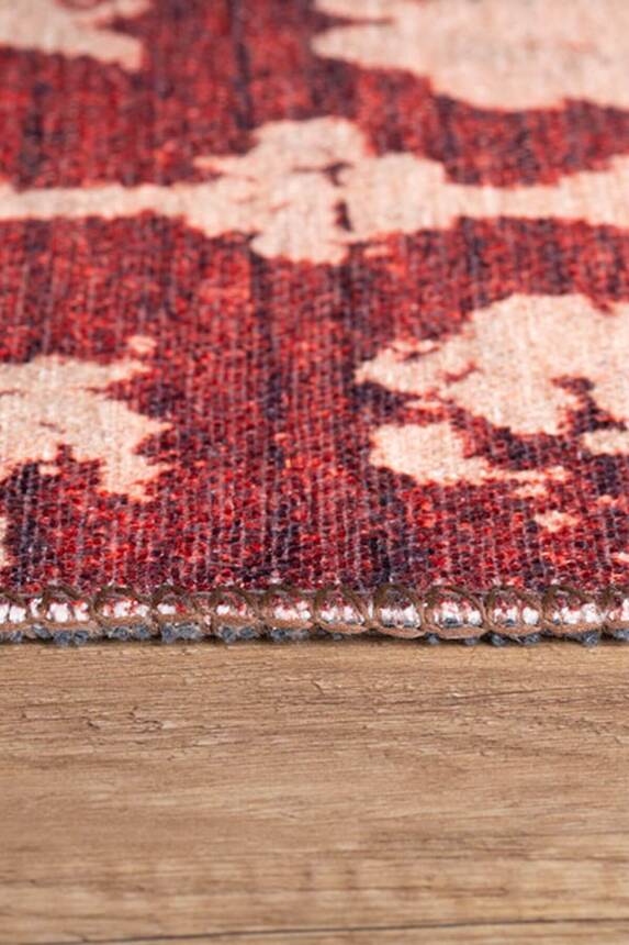 Outlet 230x330 Dorian Eskitme Desenli Dokuma Taban Dekoratif Kırmızı Halı AL-186-K - 6