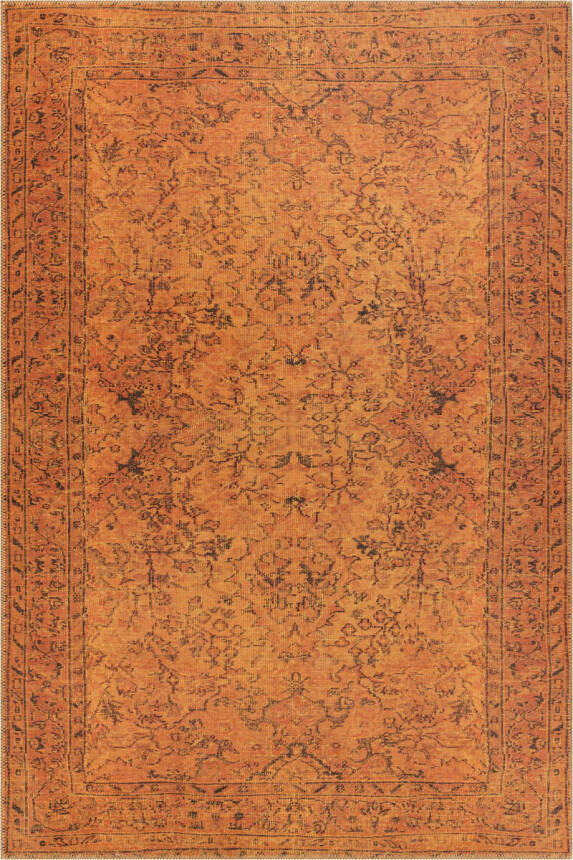 Outlet 230x330 Folk Eskitme Desenli Dokuma Taban Dekoratif Hardal Sarısı Halı BA-15 - 2