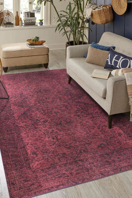 Outlet 230x330 Folk Eskitme Desenli Dokuma Taban Dekoratif Mor Halı BA-06 - 1