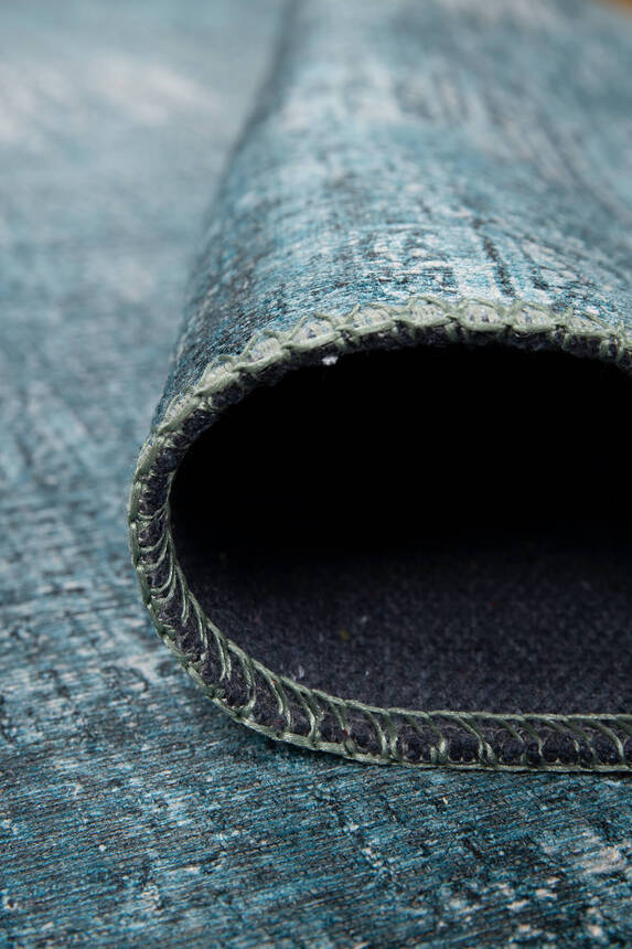 Outlet 230x330 Folk Modern Dokuma Taban Dekoratif Mavi Halı BA -47 - 4