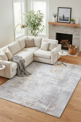 Outlet 230x330 Funk Dokuma Taban Dekoratif Modern Gri Halı AL-233 - Artloop