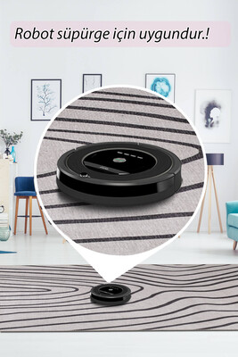 Outlet 230x330 Funk Şönil Dokuma Pamuk Polyester Beyaz Halı AL-424 - 6
